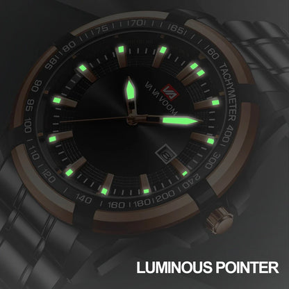 Dried Shrimp Calendar Watch with luminous display and stainless steel casing