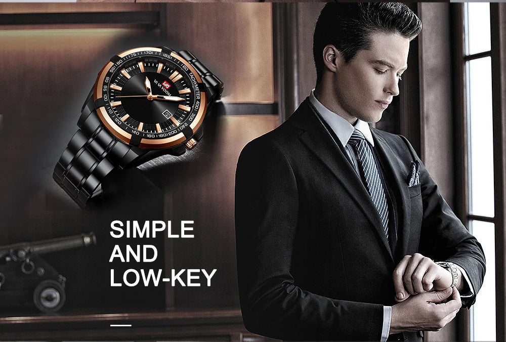 Dried Shrimp Calendar Watch with luminous display and stainless steel casing