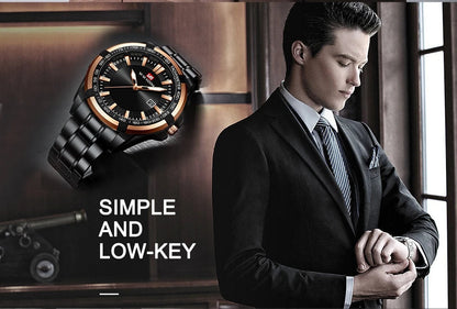 Dried Shrimp Calendar Watch with luminous display and stainless steel casing