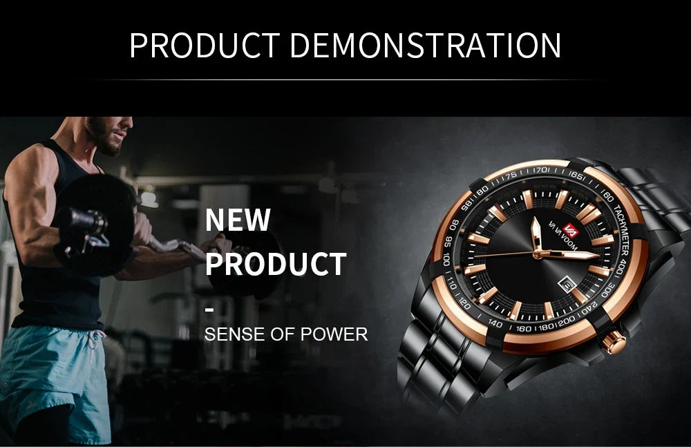 Dried Shrimp Calendar Watch with luminous display and stainless steel casing