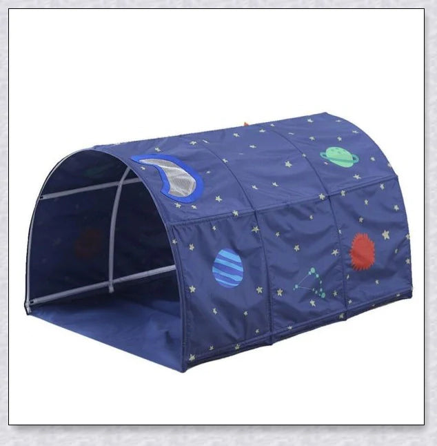 Premium indoor pop up bed tent for kids, a twin-size over bed tent topper that creates a cozy, imaginative space for play and relaxation.