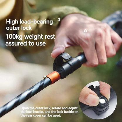 Durable and adjustable 5-section ultralight folding trekking pole for hiking and outdoor adventures