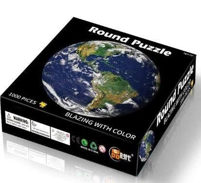 1000 Piece Round Earth Jigsaw Puzzle - Stunning visual representation of the Earth's continents and oceans