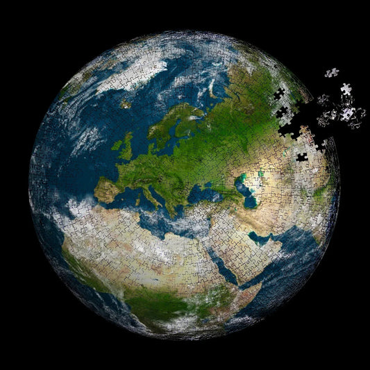 1000 Piece Round Earth Jigsaw Puzzle - Stunning visual representation of the Earth's continents and oceans