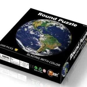 1000 Piece Round Earth Jigsaw Puzzle - Stunning visual representation of the Earth's continents and oceans