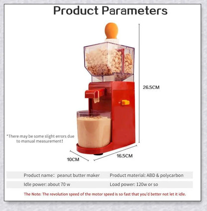 Peanut Butter Maker - Homemade Nut Butter Crafting Machine with Customizable Flavors and Textures