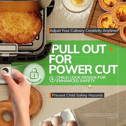 5L family-size air fryer with touch control, nonstick basket, and visible window for healthy and efficient cooking