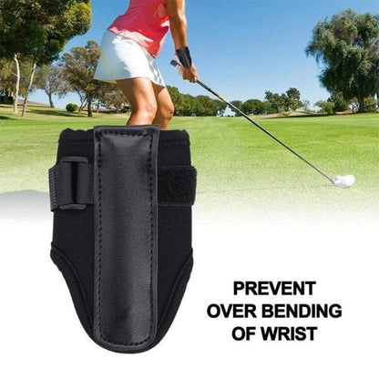 A golf wrist brace band trainer designed to improve swing mechanics and prevent wrist injuries