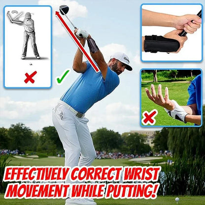 A golf wrist brace band trainer designed to improve swing mechanics and prevent wrist injuries
