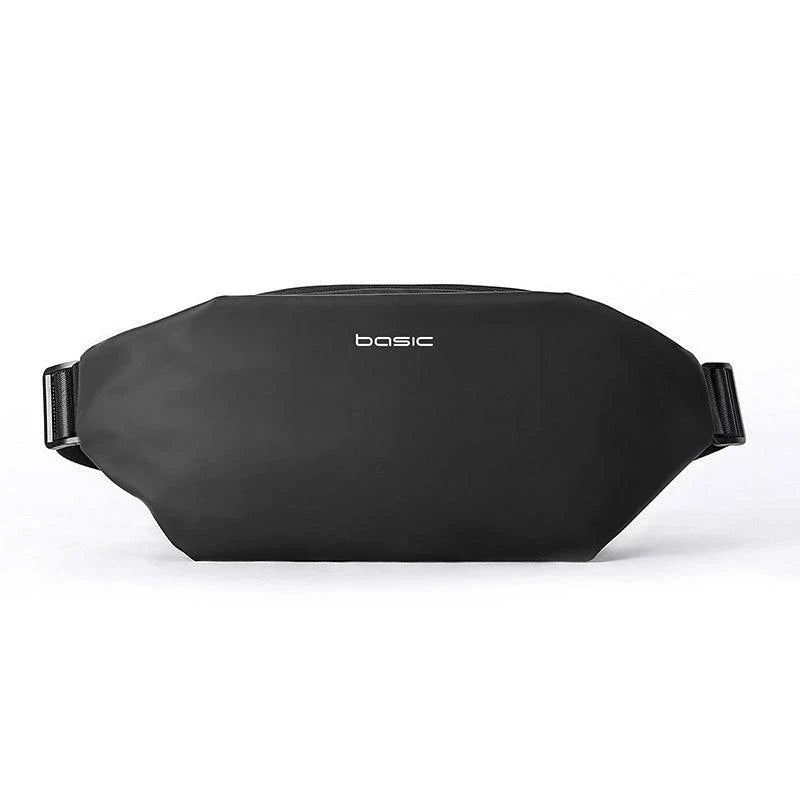 Functional Cross-body Men's Work Clothes One-shoulder Backpack in black color with multiple pockets and water-resistant design