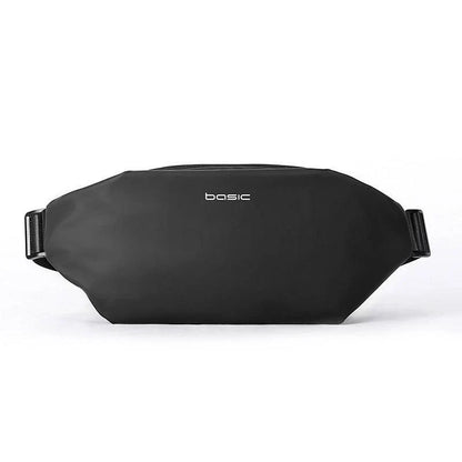 Functional Cross-body Men's Work Clothes One-shoulder Backpack in black color with multiple pockets and water-resistant design