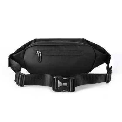 Functional Cross-body Men's Work Clothes One-shoulder Backpack in black color with multiple pockets and water-resistant design