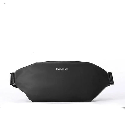 Functional Cross-body Men's Work Clothes One-shoulder Backpack in black color with multiple pockets and water-resistant design