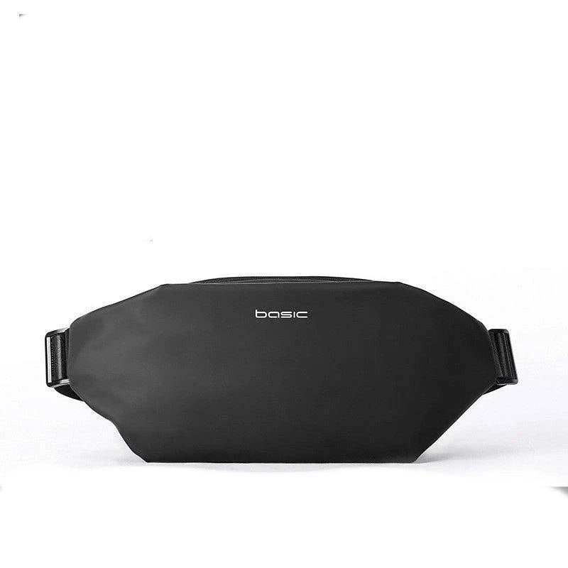 Functional Cross-body Men's Work Clothes One-shoulder Backpack in black color with multiple pockets and water-resistant design