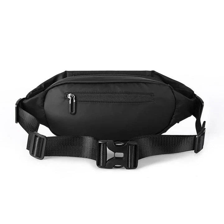 Functional Cross-body Men's Work Clothes One-shoulder Backpack in black color with multiple pockets and water-resistant design