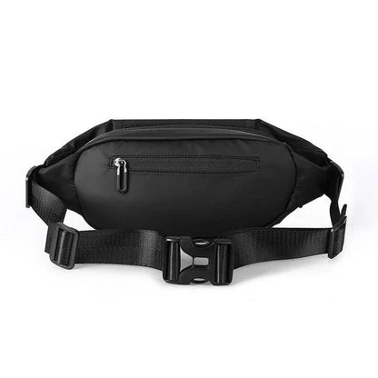 Functional Cross-body Men's Work Clothes One-shoulder Backpack in black color with multiple pockets and water-resistant design