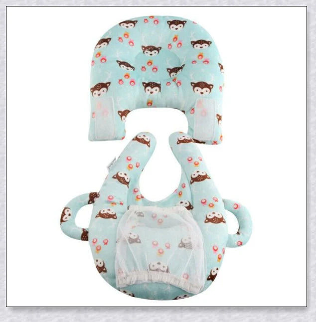 Nursing Cushion - Baby Feeding Pillow with bottle holder and neck support for comfortable, hands-free feeding