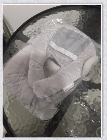Nursing Cushion - Baby Feeding Pillow with bottle holder and neck support for comfortable, hands-free feeding