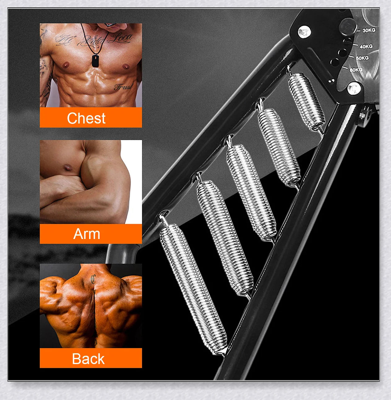 Premium Adjustable Chest Exerciser Resistance Workout Tool - Compact, Durable, and Versatile Home Gym Equipment
