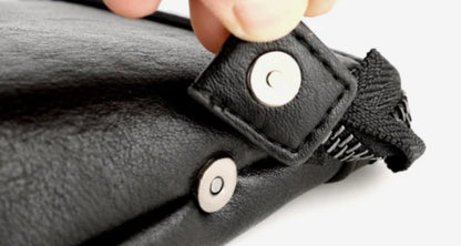 Men's large capacity business handbag made of premium PU leather with zipper closure and ample storage space