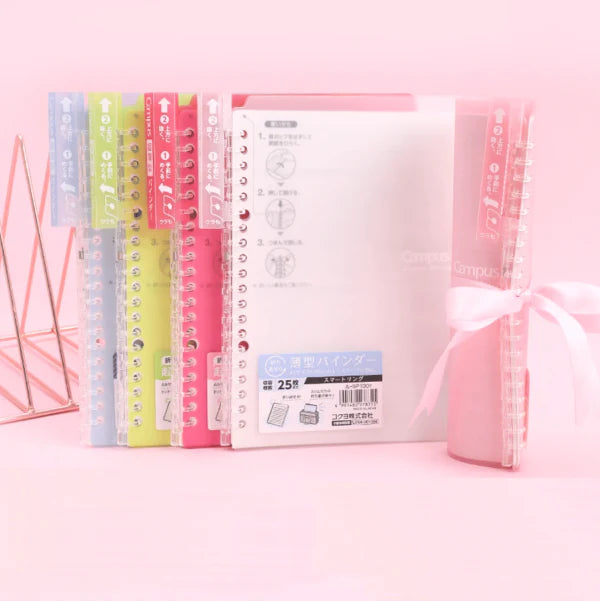 Kokuyo Campus Easy-Carry Slim Binder with smart ring system for flexible paper organization and lightweight, slim design for portability