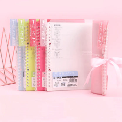 Kokuyo Campus Easy-Carry Slim Binder with smart ring system for flexible paper organization and lightweight, slim design for portability