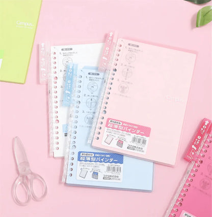 Kokuyo Campus Easy-Carry Slim Binder with smart ring system for flexible paper organization and lightweight, slim design for portability