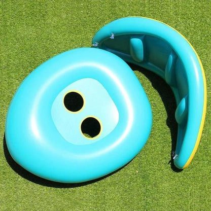 Colorful Baby Infant Swimming Pool Float with Steering Wheel and Sunshade Canopy