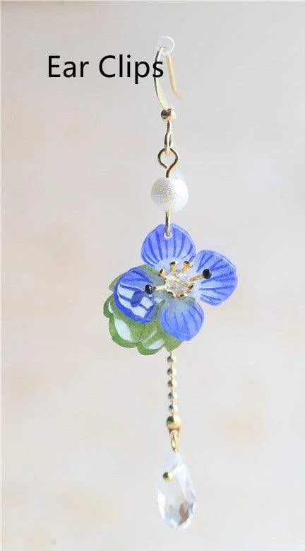 Elegant ear clips with floral and plant-inspired designs, made with premium copper and gold plating