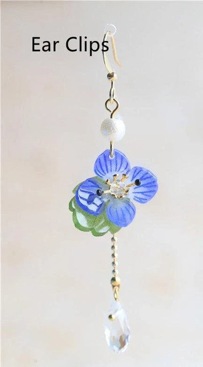 Elegant ear clips with floral and plant-inspired designs, made with premium copper and gold plating