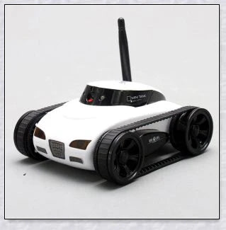 A compact, remote-controlled electric tank car with a high-quality camera for capturing stunning photos and live video
