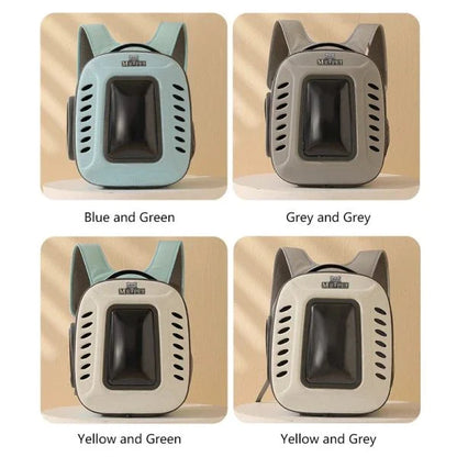 Compact and breathable cat carrier backpack with ample ventilation and cozy interior for comfortable pet travel