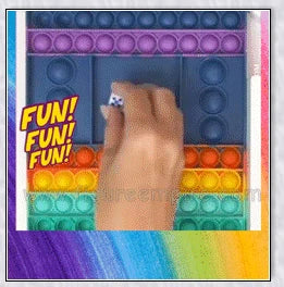 Pop Bubble Fidget Toy in various vibrant colors and shapes, perfect for stress relief, skill development, and competitive gameplay