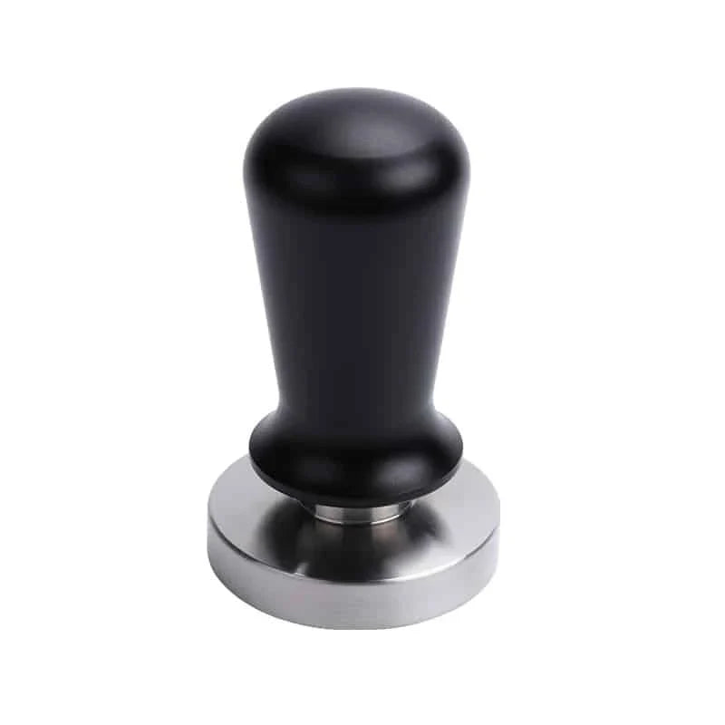 Premium metal coffee tamper with stainless steel construction and ergonomic design for consistent, high-quality espresso preparation