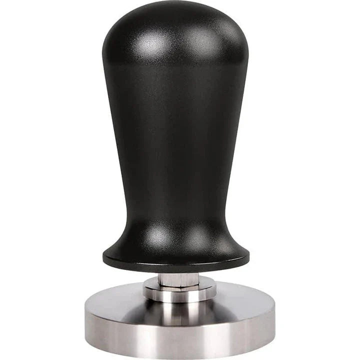 Premium metal coffee tamper with stainless steel construction and ergonomic design for consistent, high-quality espresso preparation