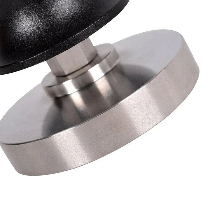 Premium metal coffee tamper with stainless steel construction and ergonomic design for consistent, high-quality espresso preparation