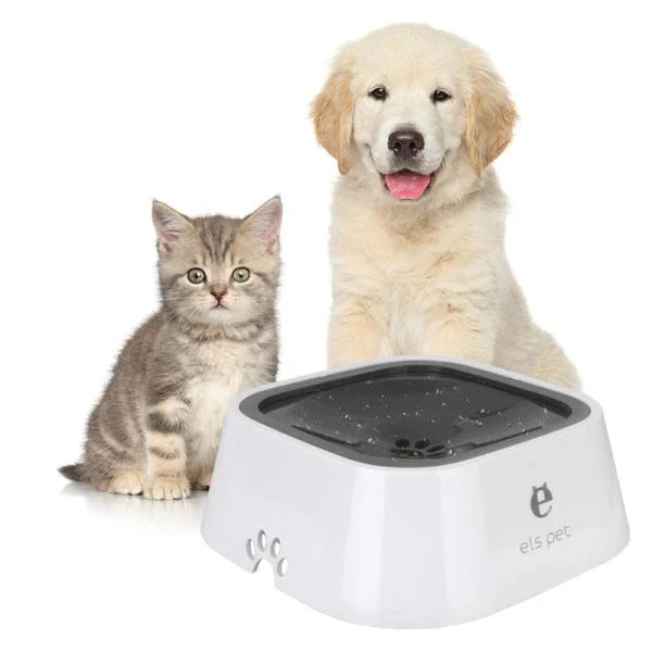 1.5L Pet Water Bowl with Anti-Overflow Design, Slow Water Feeder, and Splash-Proof Features