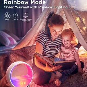 Atmosphere Lamp Bluetooth Speaker with customizable alarm, sound machine, ambient lighting, and weather display
