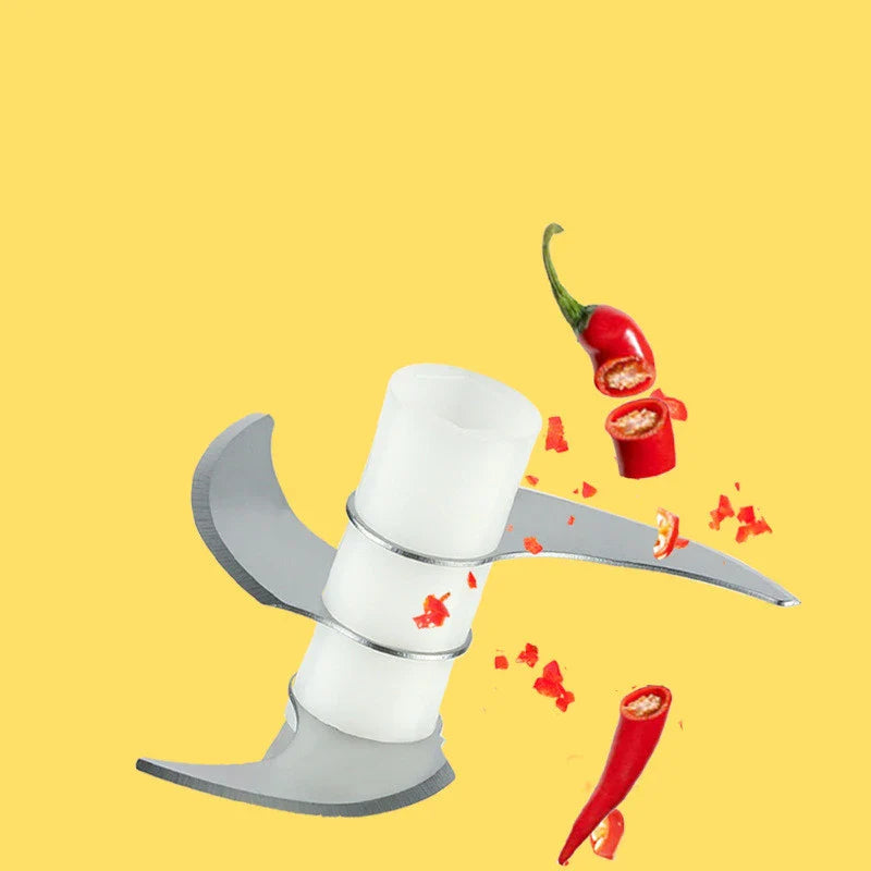 Electric garlic masher in blue color with USB charging option