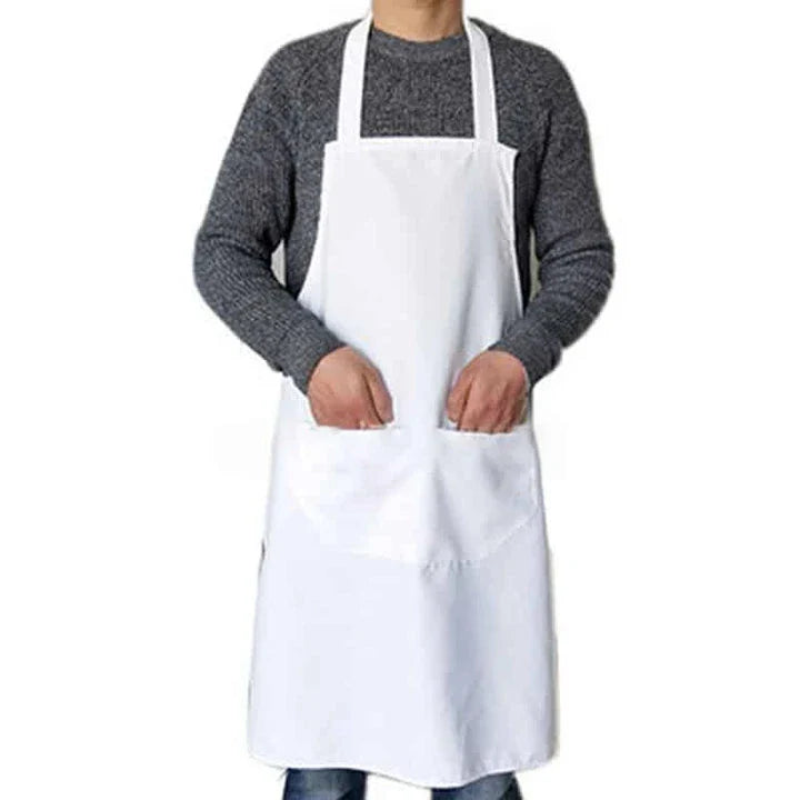 Colorful cooking apron with vibrant pattern, spacious front pocket, and adjustable neck and waist ties