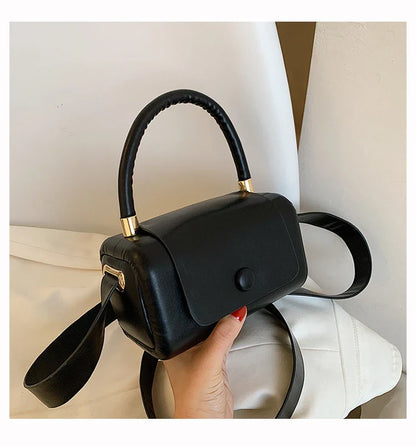 Fashionable portable square bag in various colors with a compact, minimalist design for everyday use