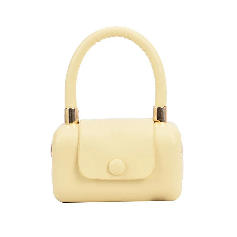 Fashionable portable square bag in various colors with a compact, minimalist design for everyday use