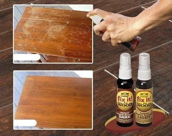 Fix It Wood Scratch Repair Spray - Instantly conceal scratches, nicks, and discoloration on wood furniture, floors, and more