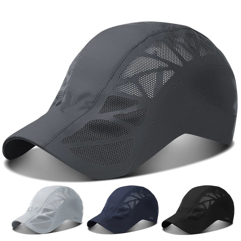 Breathable mesh summer beret cap in various colors, offering comfort and sun protection for outdoor activities