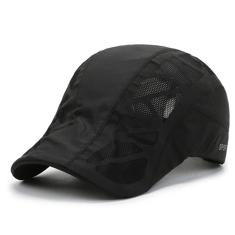 Breathable mesh summer beret cap in various colors, offering comfort and sun protection for outdoor activities
