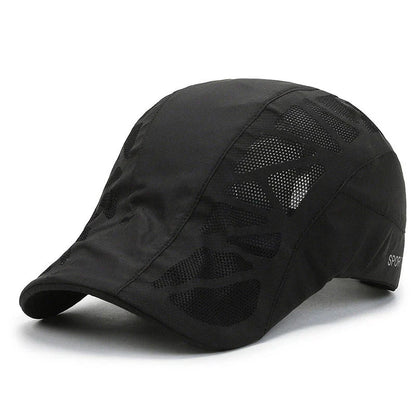 Breathable mesh summer beret cap in various colors, offering comfort and sun protection for outdoor activities