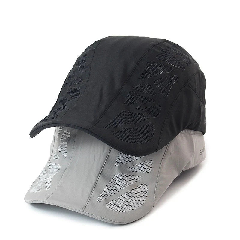 Breathable mesh summer beret cap in various colors, offering comfort and sun protection for outdoor activities