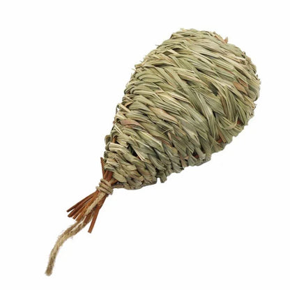 A natural straw bird nest designed to provide a cozy and secure environment for backyard birds to nest and thrive.