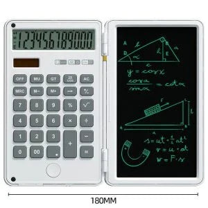 Sleek and portable calculator tablet with 12-bit display, versatile for office and travel use