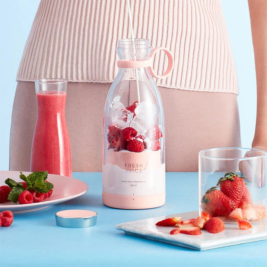 350ml electric juicer blender with 3D stainless steel blades, USB rechargeable, compact and portable design for healthy beverages anytime, anywhere